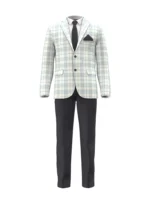 OCEANIA - Silver Grey/Blue Check (Plaid) - Image 2