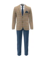 OCEANIA - Mustard/Blue Tramline Windowpane - Image 2