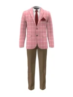 OCEANIA - Red/White Block Windowpane - Image 2