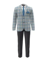 OCEANIA - Grey/Blue Unbalanced Check (Plaid) - Image 2