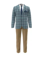 OCEANIA - Slate Blue Mock Glen Check (Plaid) Fancy - Image 2