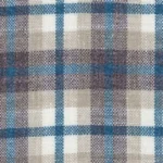 CRYSTAL SPRINGS - Cream/Purple Tartan Check (Plaid) with Teal Windowpane