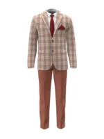 OCEANIA - Peach Mock Glen Check (Plaid) Fancy - Image 2